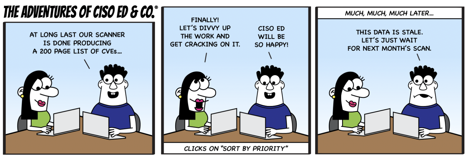 Adventures of CISO Ed & Co, Stale data