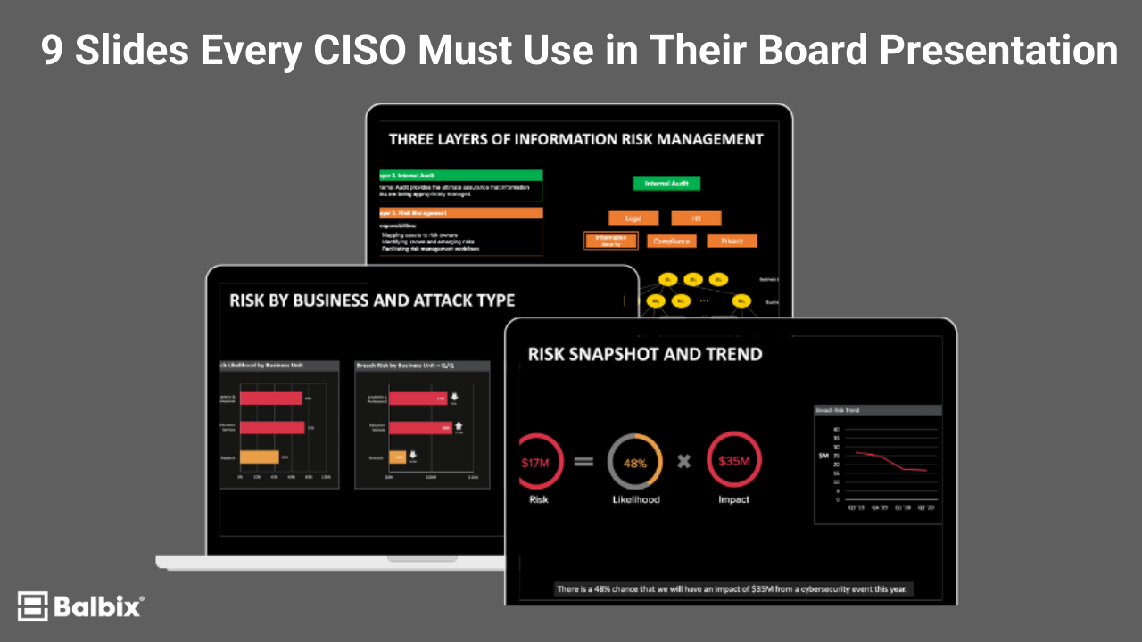 Template for New CISO's First Presentation to the Board